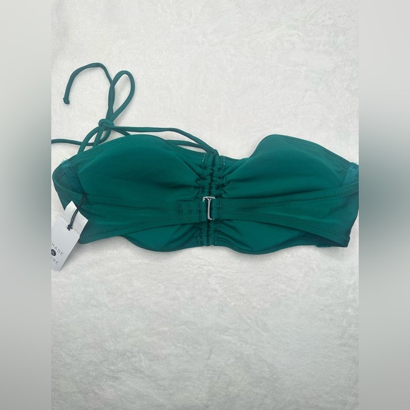 Shade & Shore Women Shirred Front Bandeau Bikini Top Green  Size L (12-14) - Picture 5 of 11